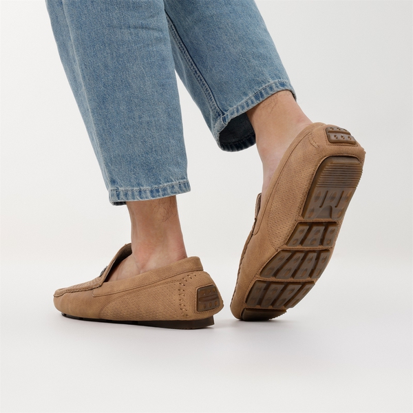 Men's Versatile PU Leather Casual Loafers - TAN - 8